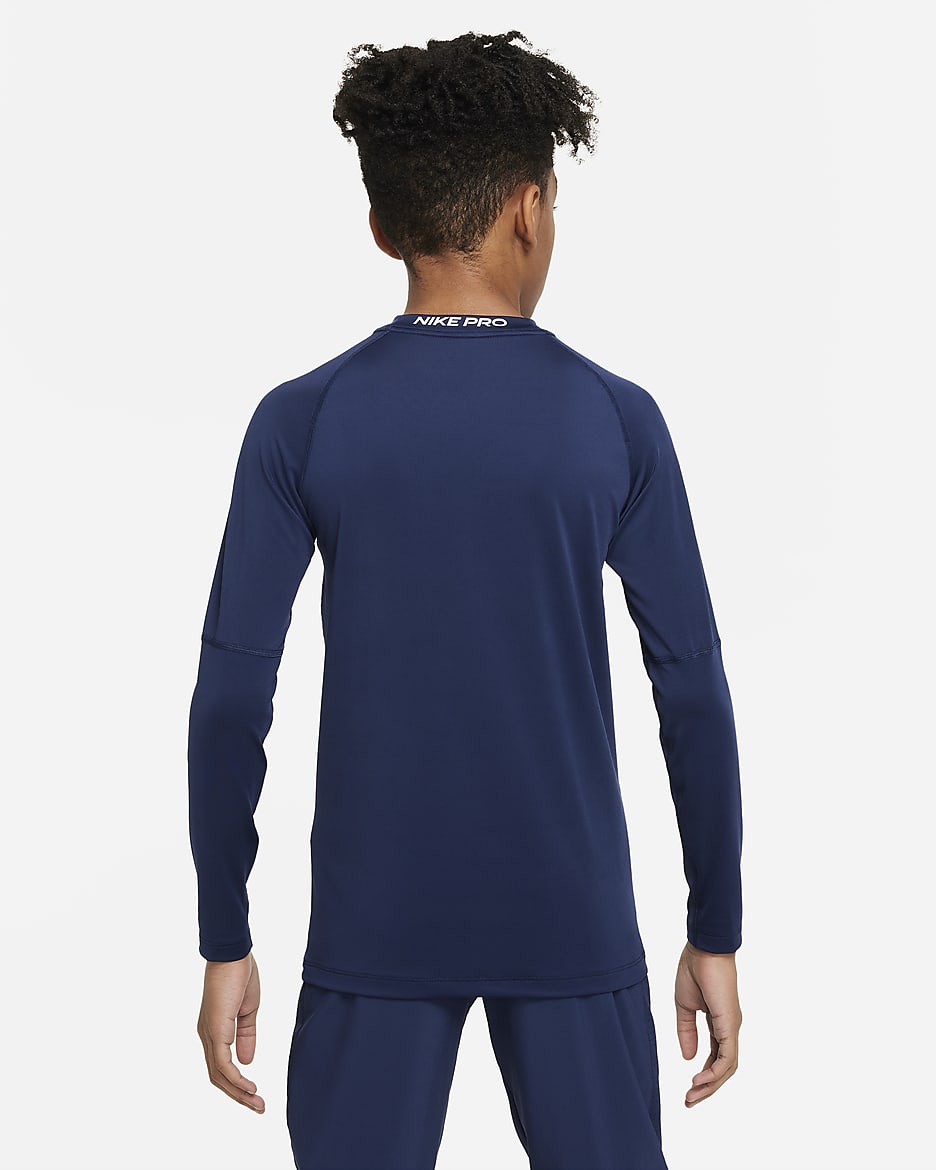 Nike Pro Big Kids Boys Dri FIT Long Sleeve Top. Nike